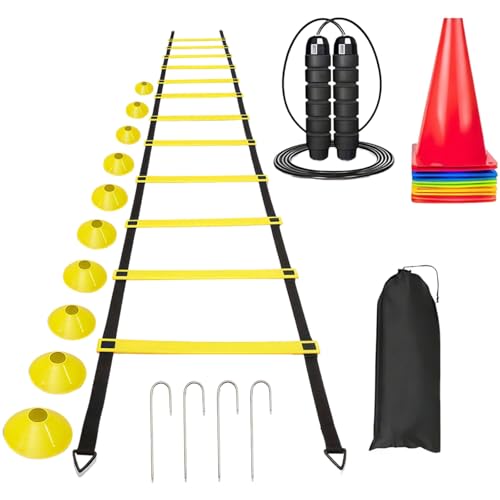 Agility Ladder Training Set with Cones and Carry Bag