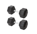 Rubber Coated Hex Dumbbell Set with Ergonomic Chrome Handle