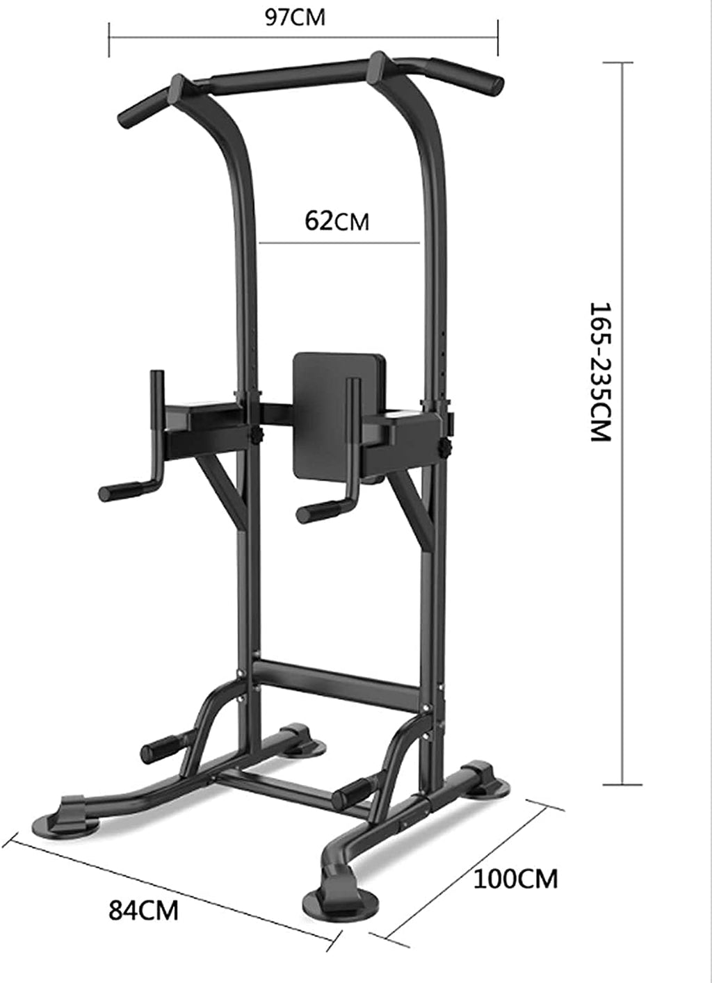 Height Adjustable Power Tower with Pull-Up and Dip Station