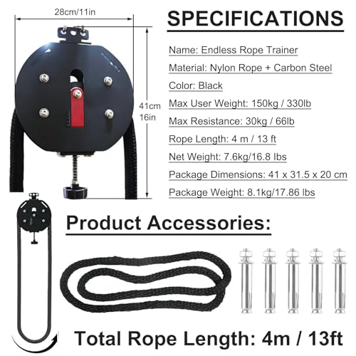 Endless Rope Trainer with Adjustable Resistance