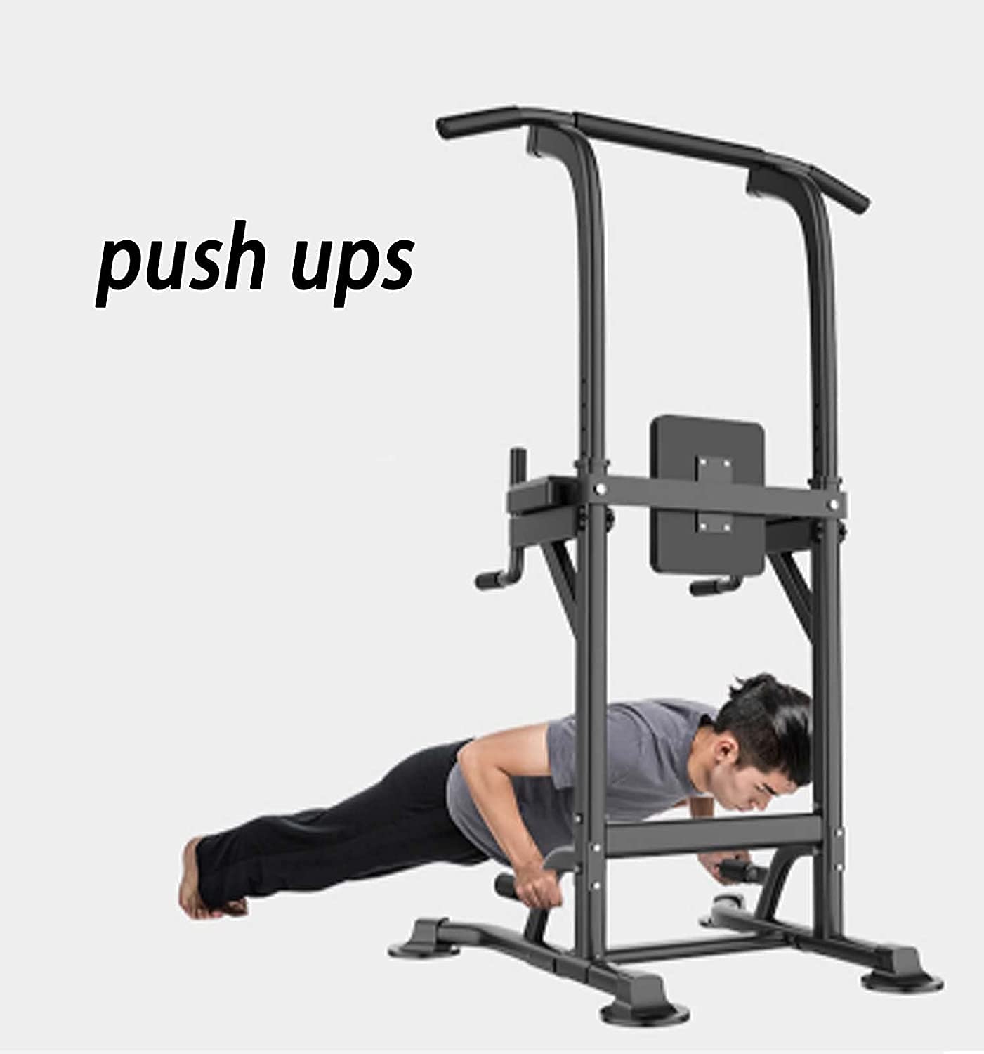 Height Adjustable Power Tower with Pull-Up and Dip Station