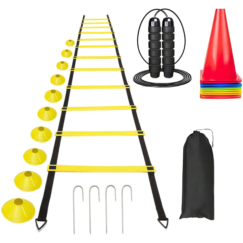 Agility Ladder Training Set with Cones and Carry Bag