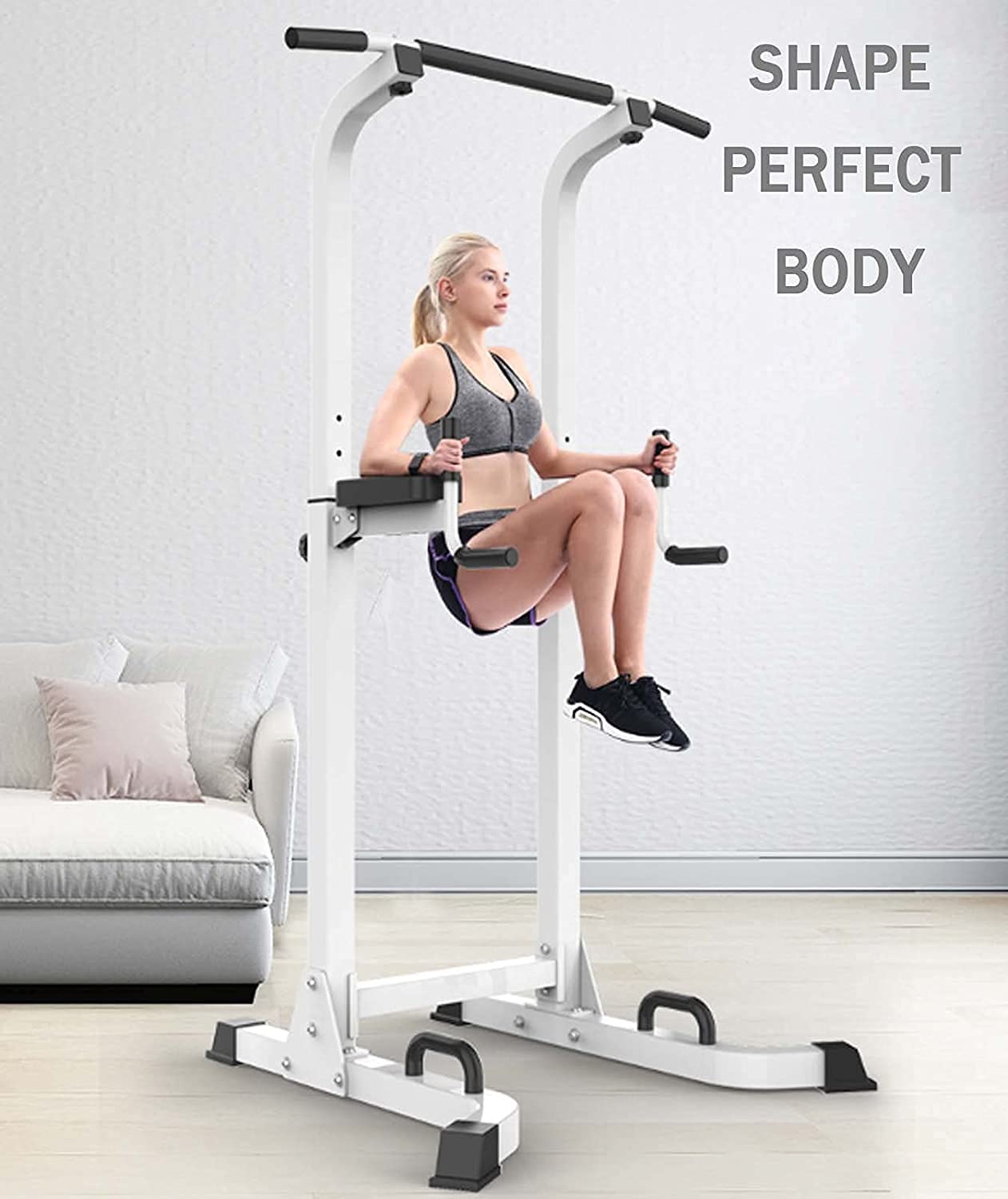 Multi-Function Power Tower with Pull-Up and Dip Station