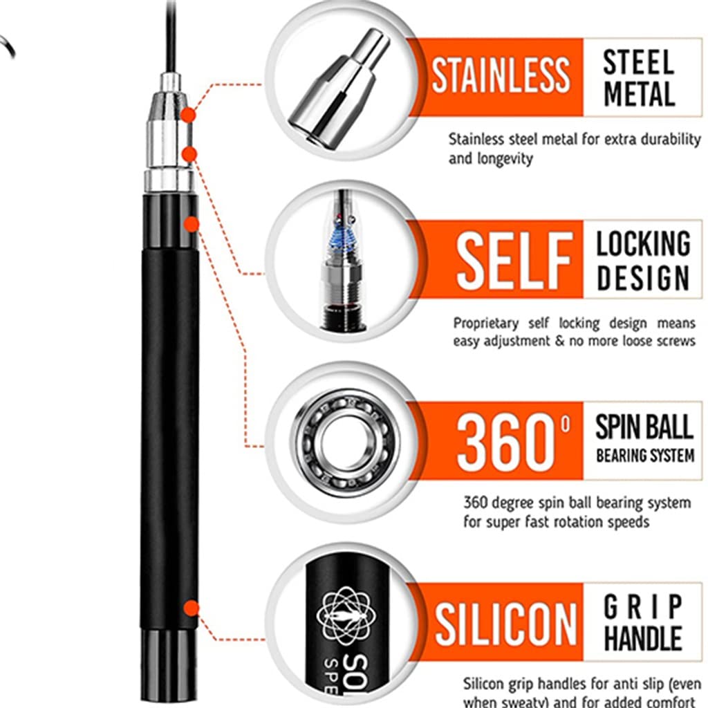 High-Speed Jump Rope with Steel Cable