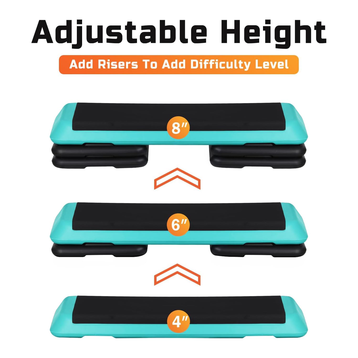Adjustable Aerobic Step Platform with Risers