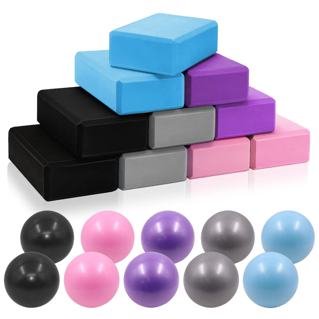 20-Piece Yoga Block and Pilates Ball Set