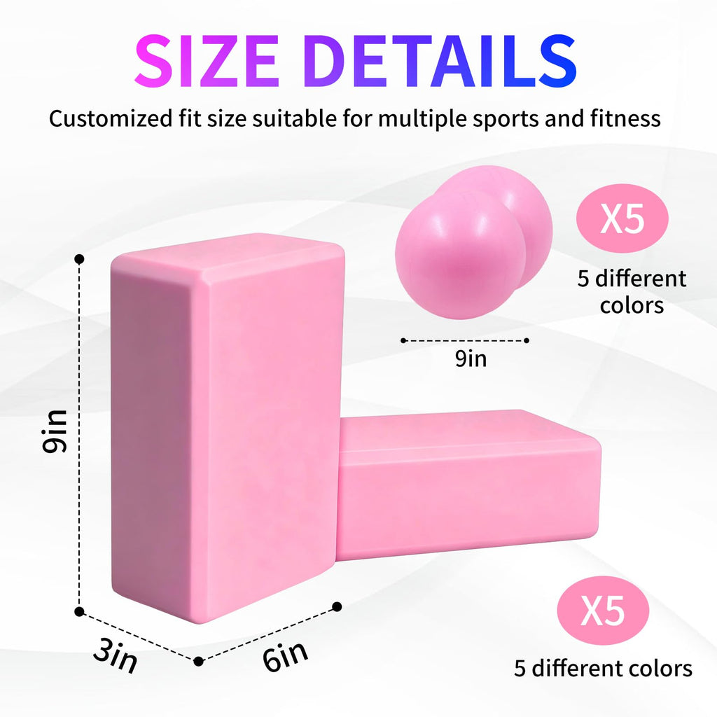 20-Piece Yoga Block and Pilates Ball Set
