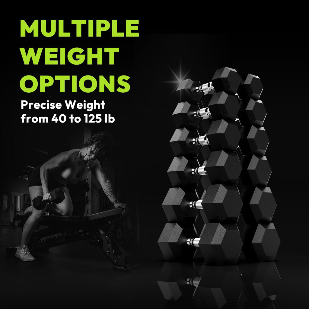 Adjustable Rubber Hex Dumbbell Set