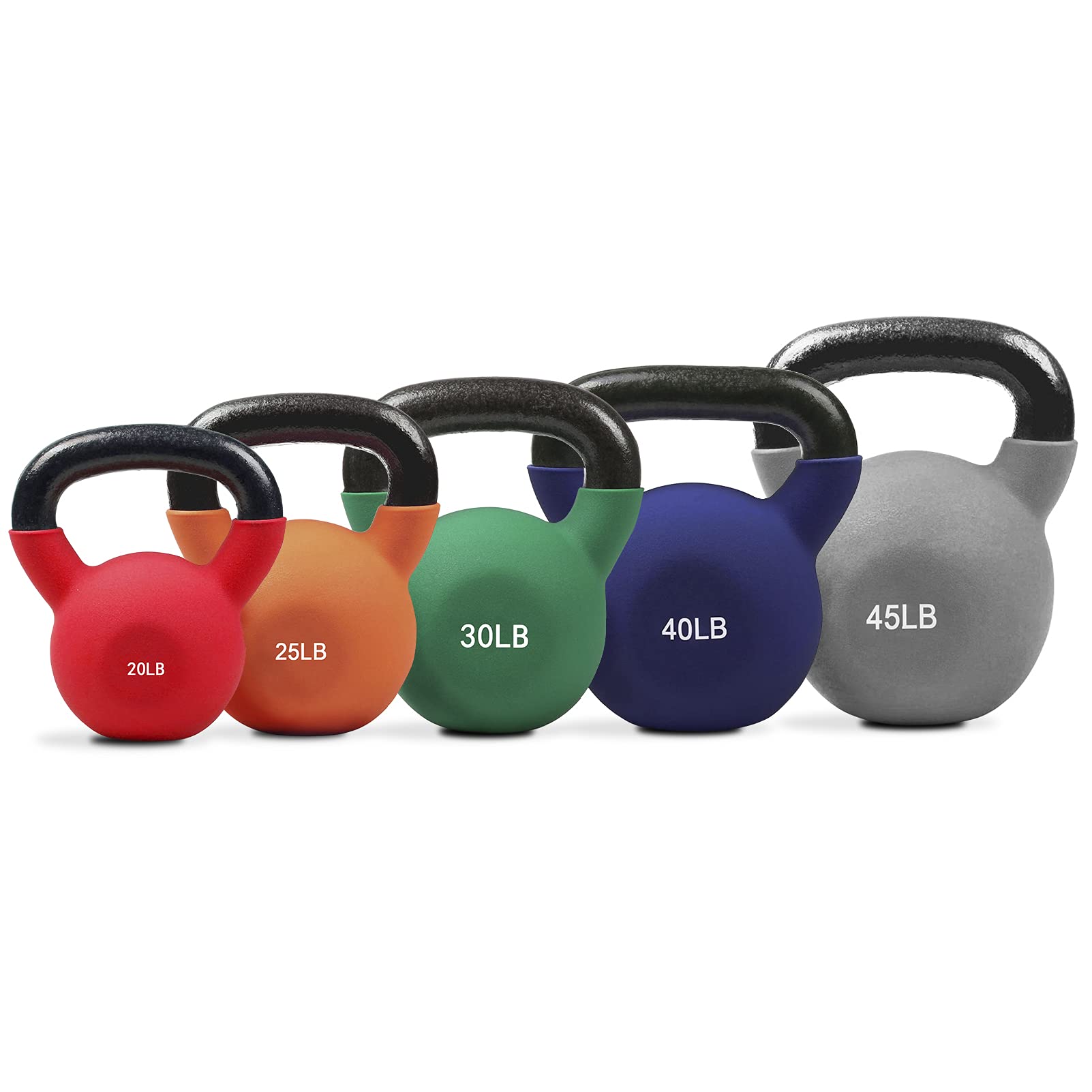 RitFit Neoprene Coated Kettlebell Weight Set, Solid Cast Iron