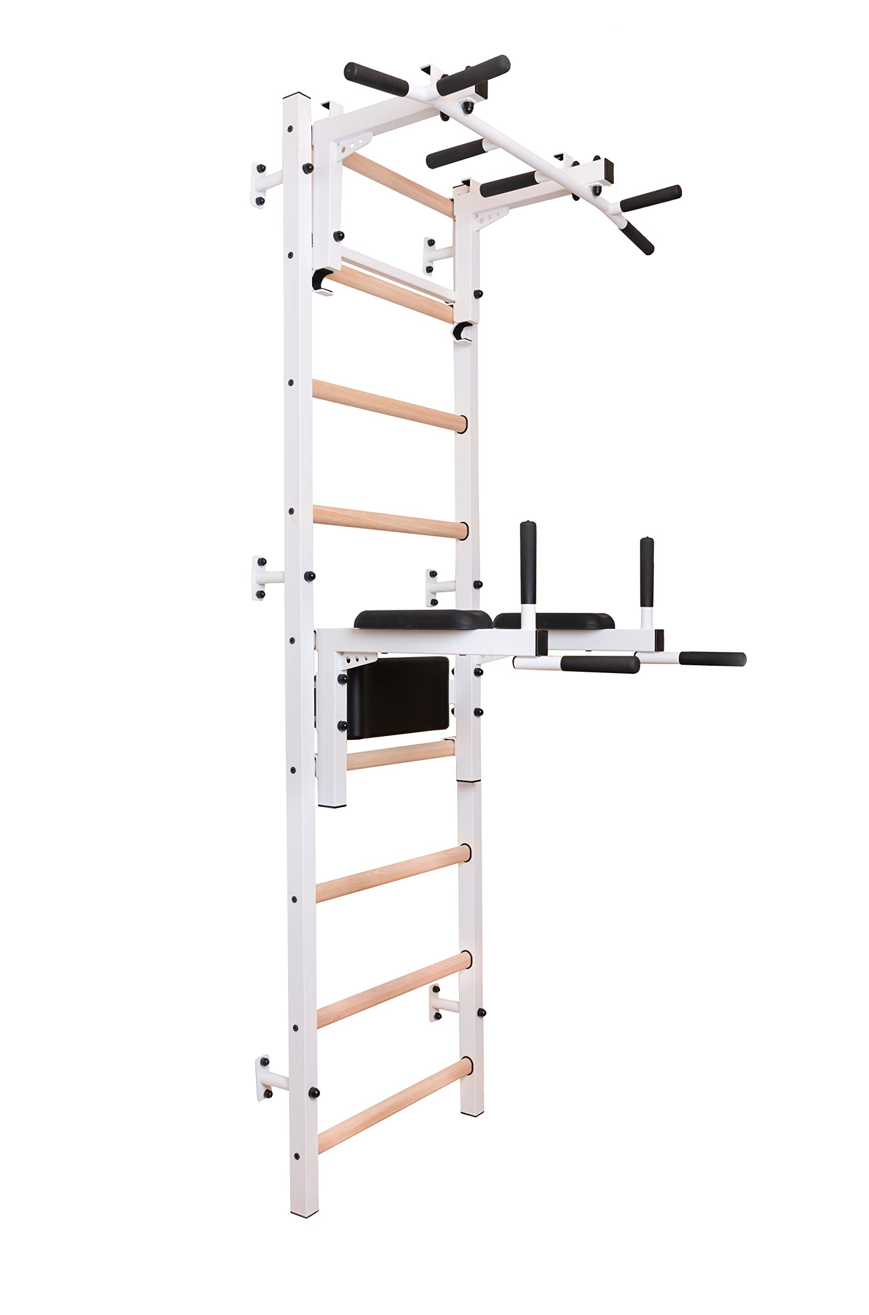 Wooden Swedish Wall Ladder with Chin-Up Bar