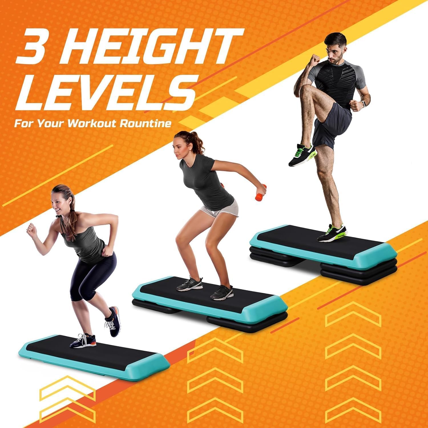 Adjustable Aerobic Step Platform with Risers