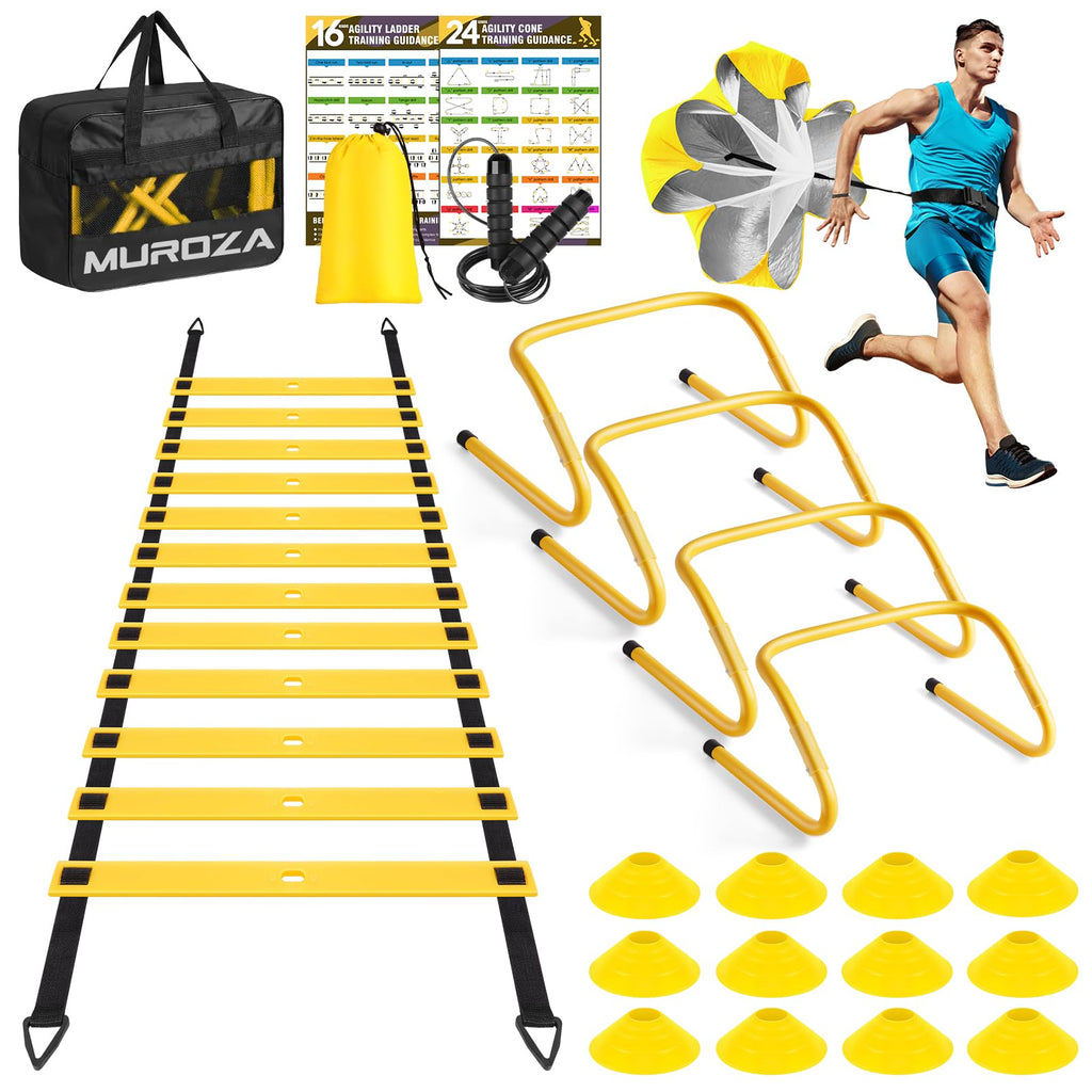 Agility Ladder, Agility Speed Training Equipment Set, 20ft Speed Ladder