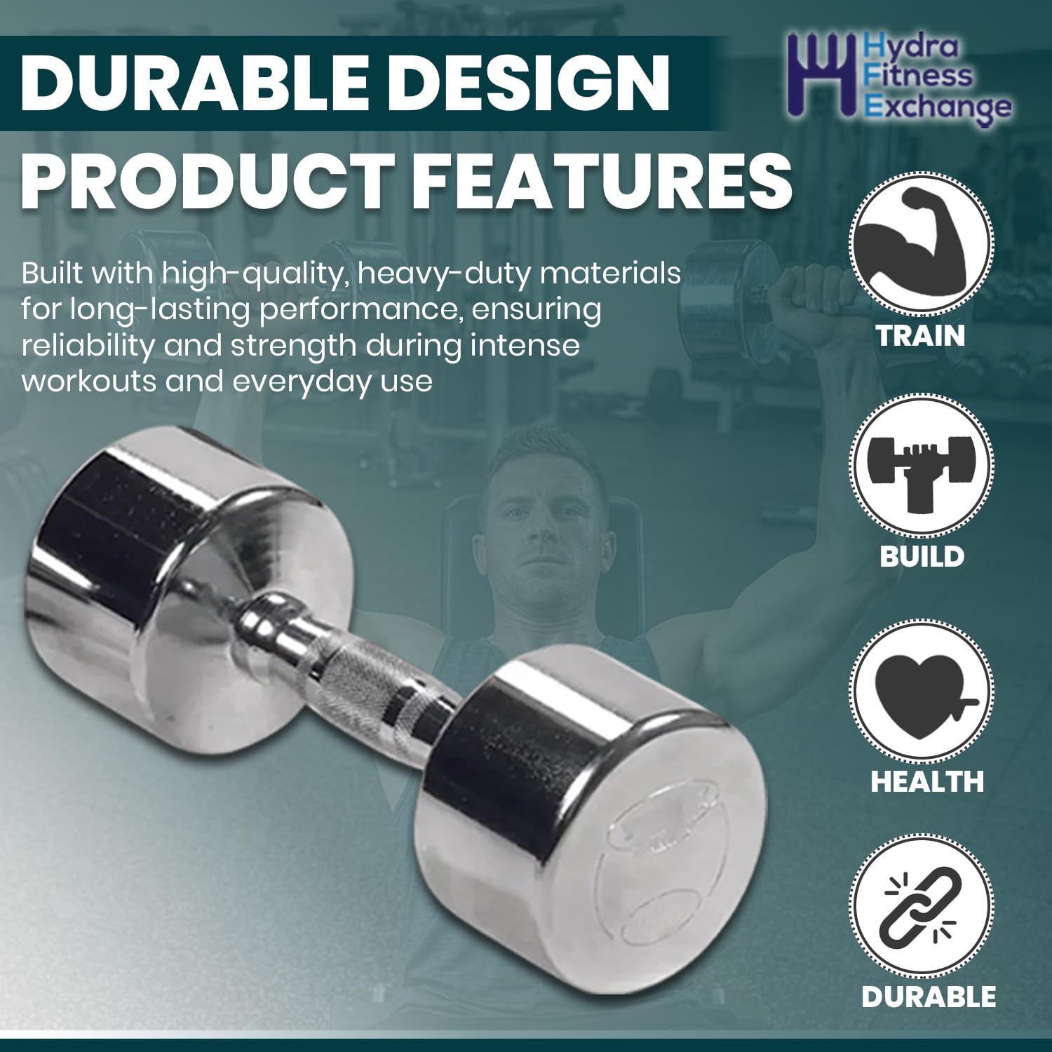 Professional Chrome Ergo Grip Dumbbell