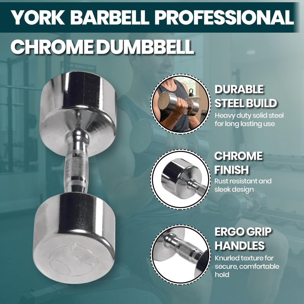 Professional Chrome Ergo Grip Dumbbell