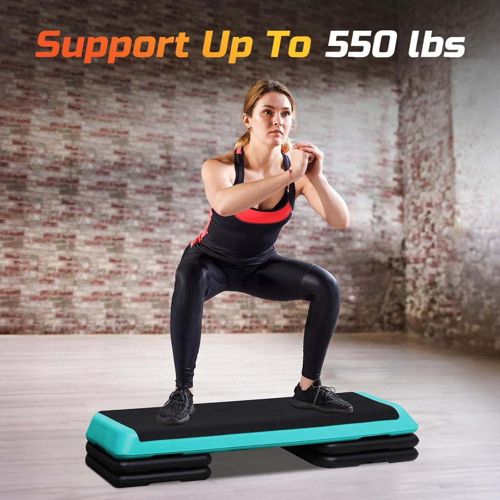 Adjustable Aerobic Step Platform with Risers