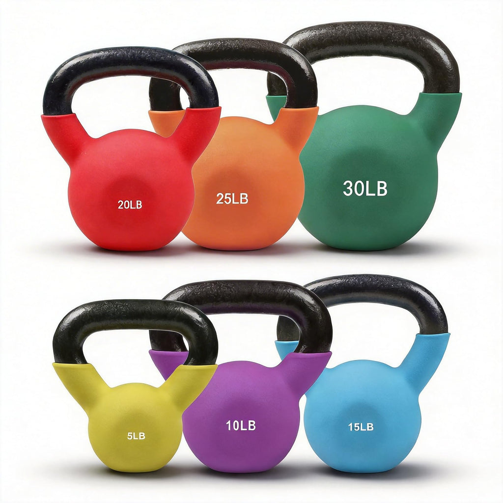 RitFit Neoprene Coated Kettlebell Weight Set, Solid Cast Iron