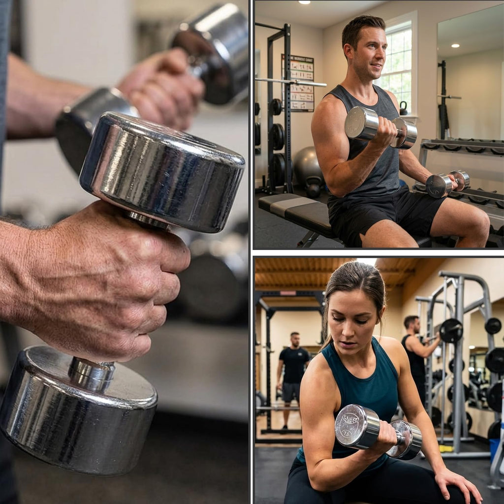 Professional Chrome Ergo Grip Dumbbell