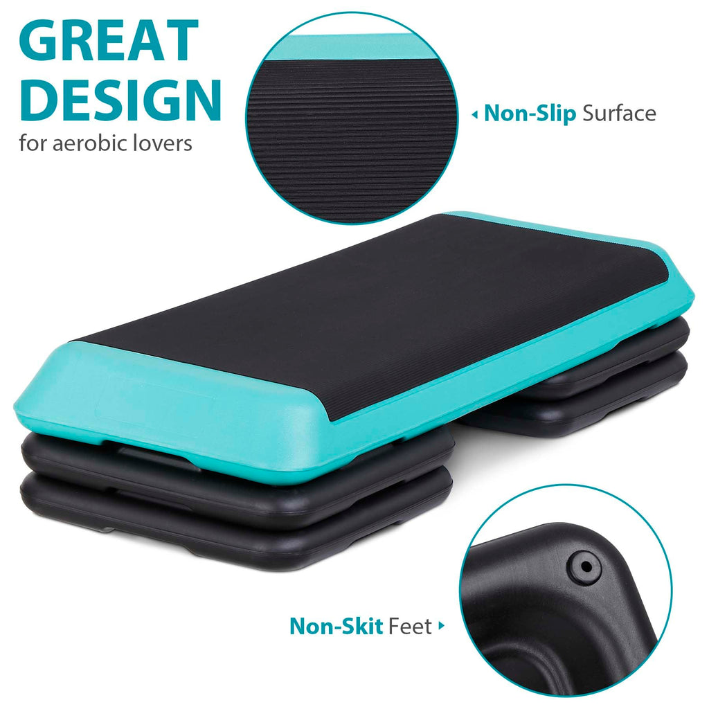 Adjustable Aerobic Step Platform with Risers