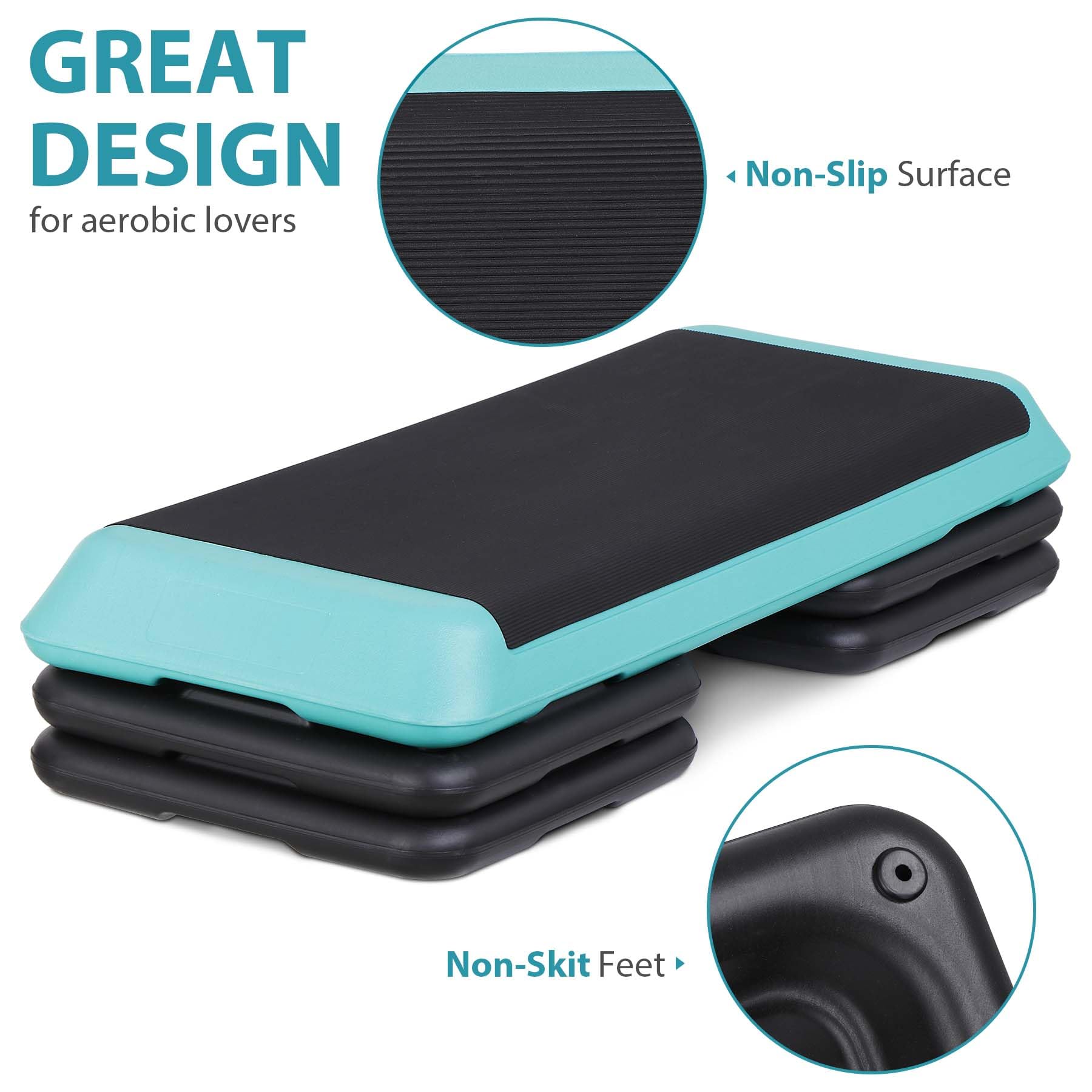 Adjustable Aerobic Step Platform with Risers