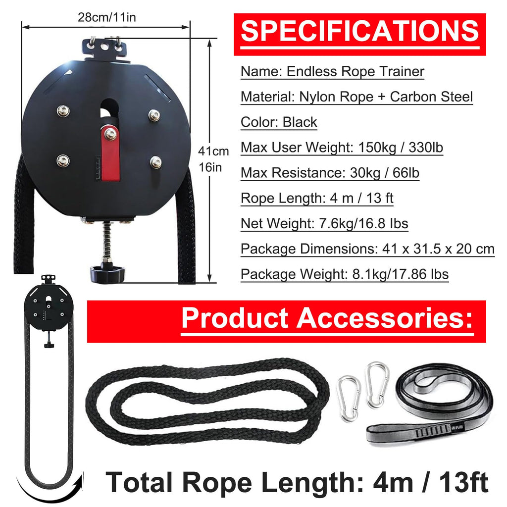 Endless Rope Resistance Trainer with Pulley System