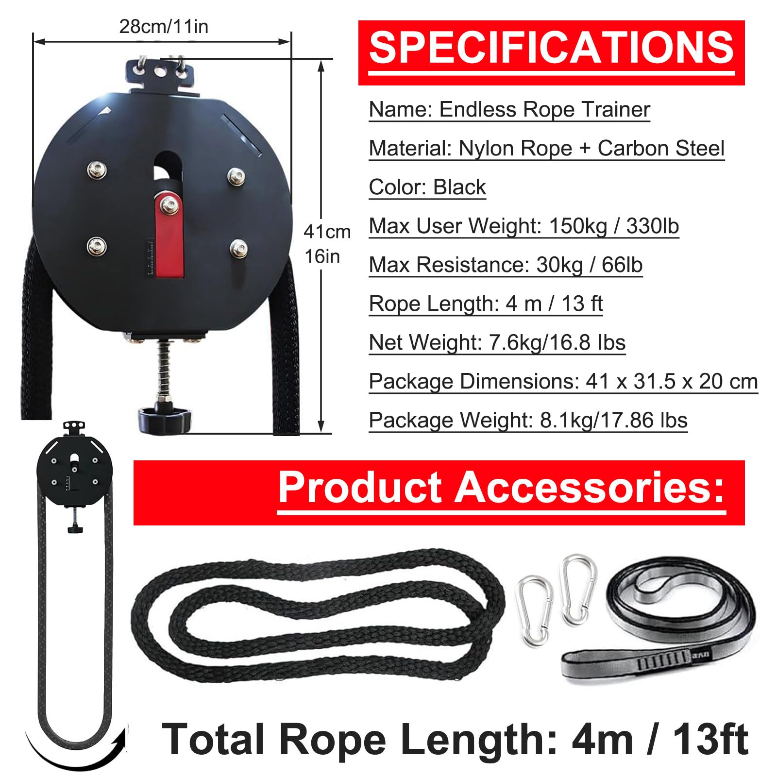 Endless Rope Resistance Trainer with Pulley System