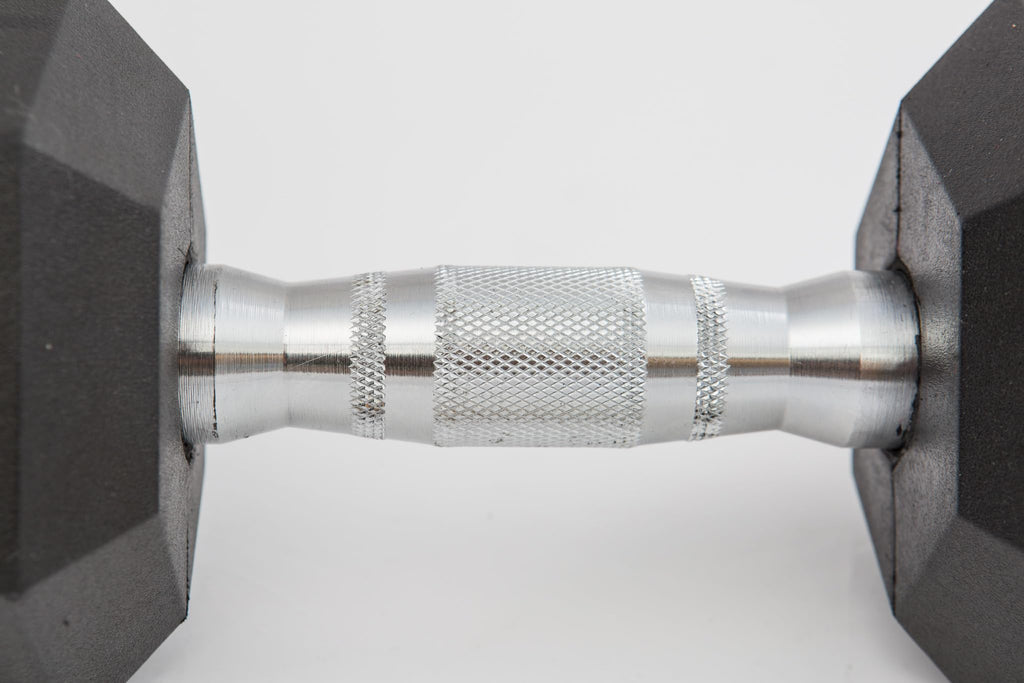 Rubber Coated Hex Dumbbell Set with Ergonomic Chrome Handle