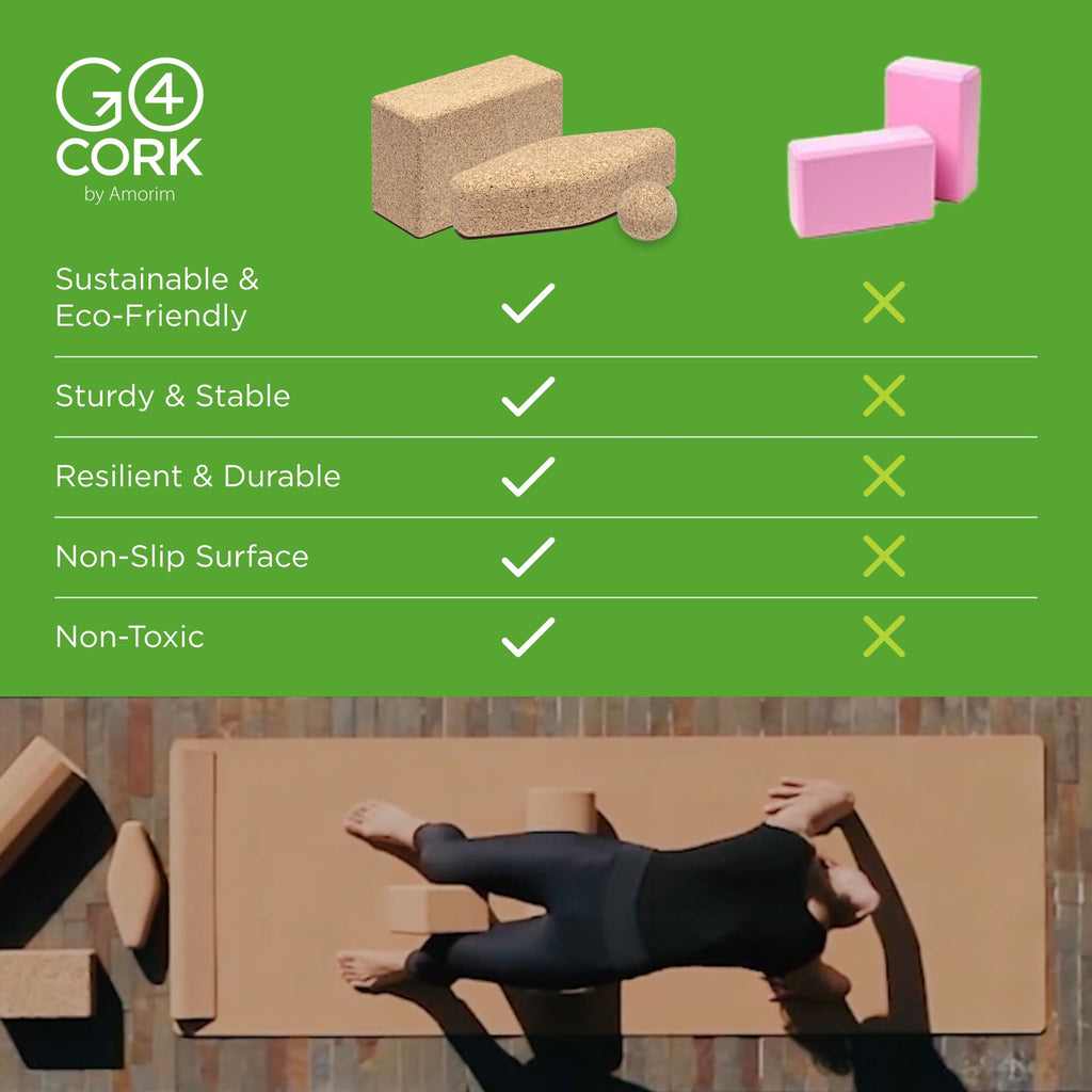 Cork Yoga Block Set for Yoga and Pilates