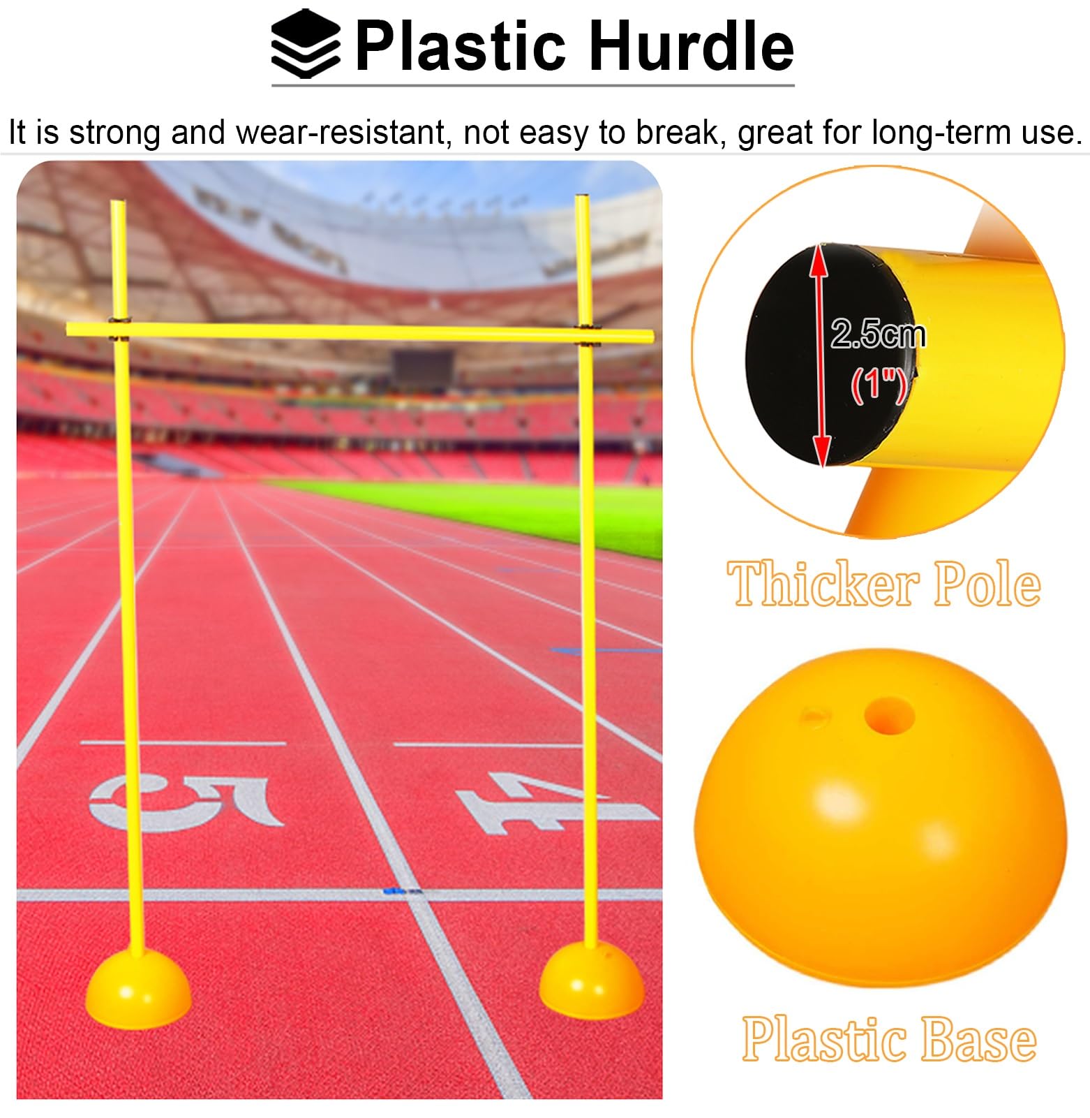 Adjustable Training Hurdle Set with Water-Filled Base