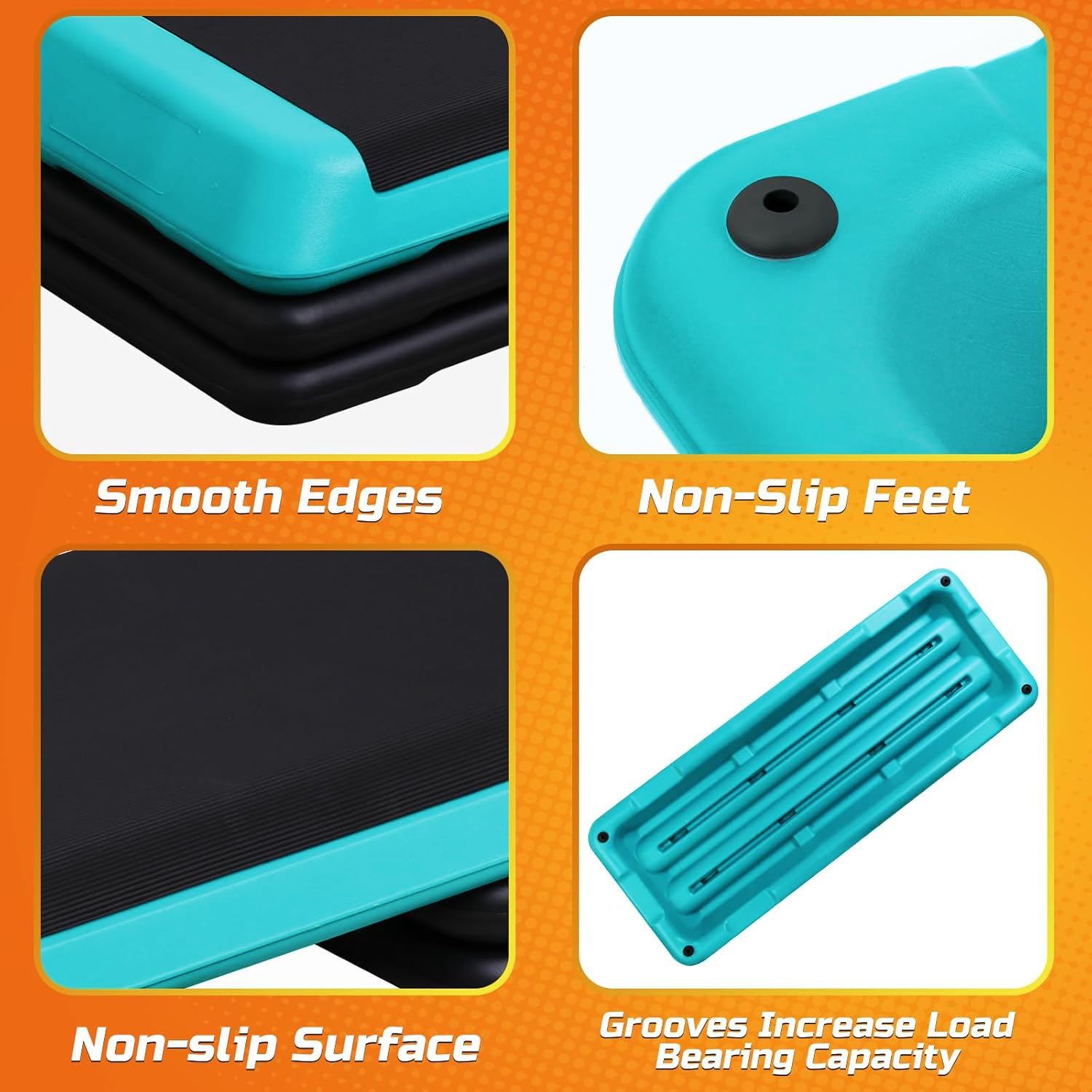Adjustable Aerobic Step Platform with Risers