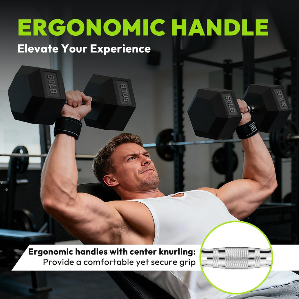 Adjustable Rubber Hex Dumbbell Set