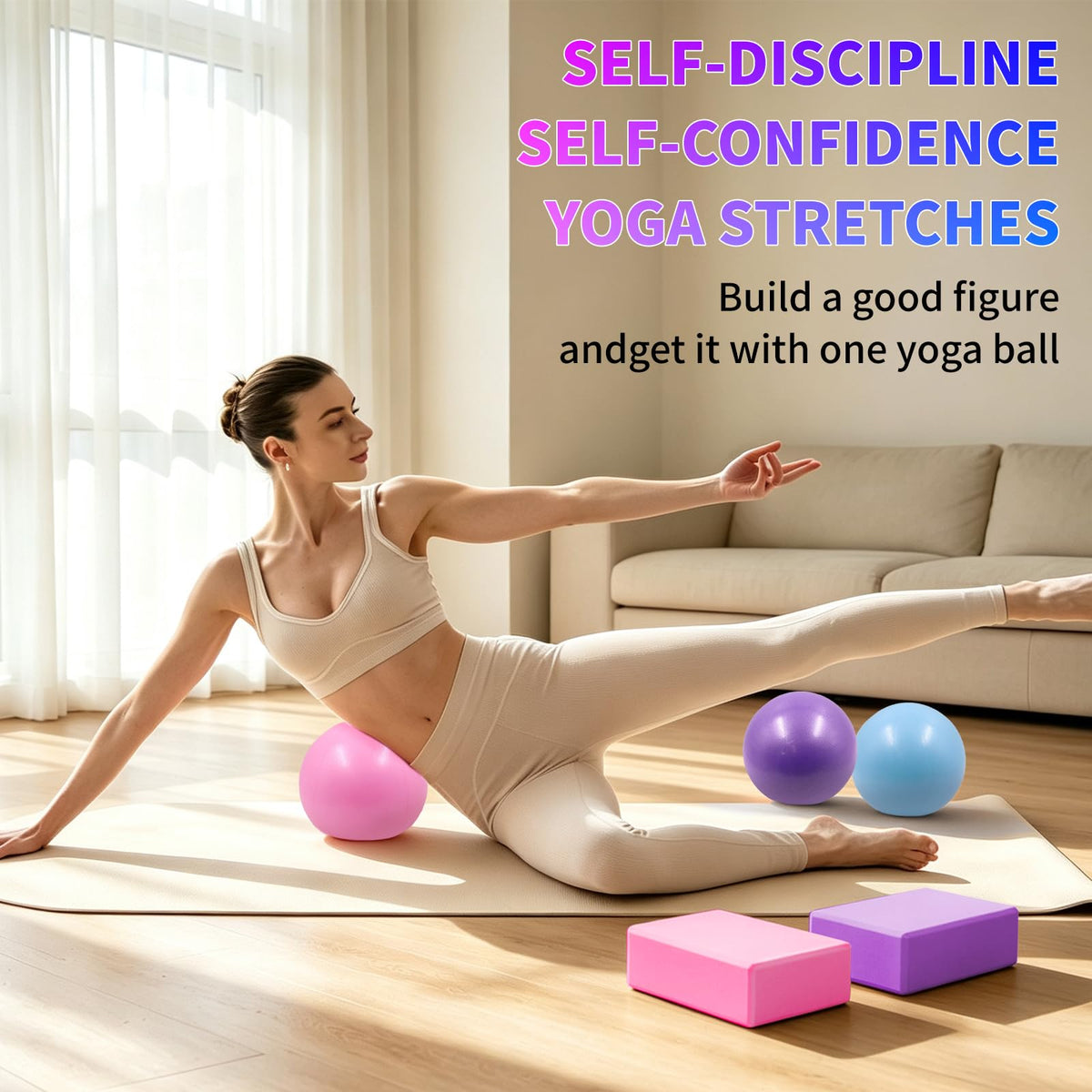 20-Piece Yoga Block and Pilates Ball Set