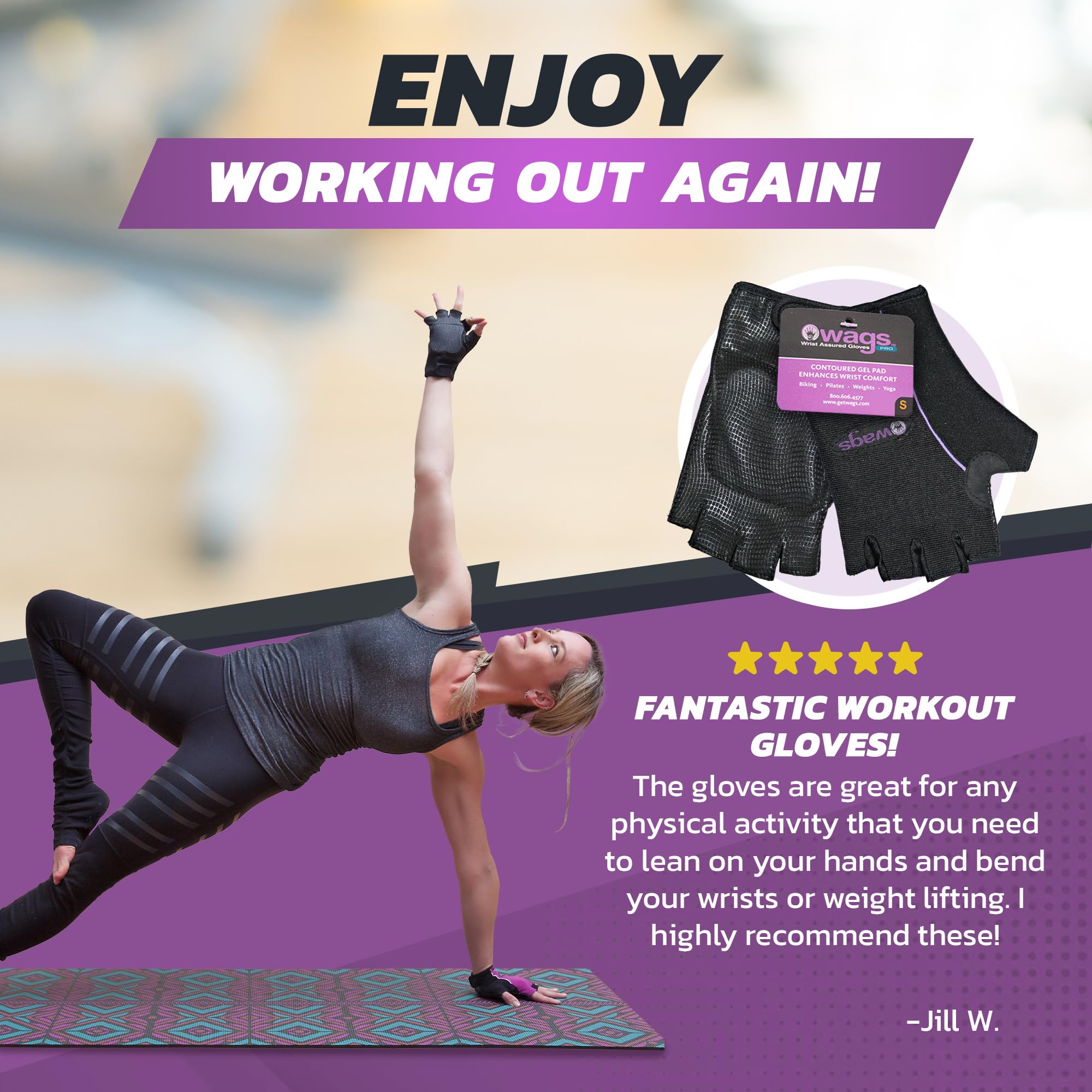 Fitness Gloves with Wrist Support for Strength Training