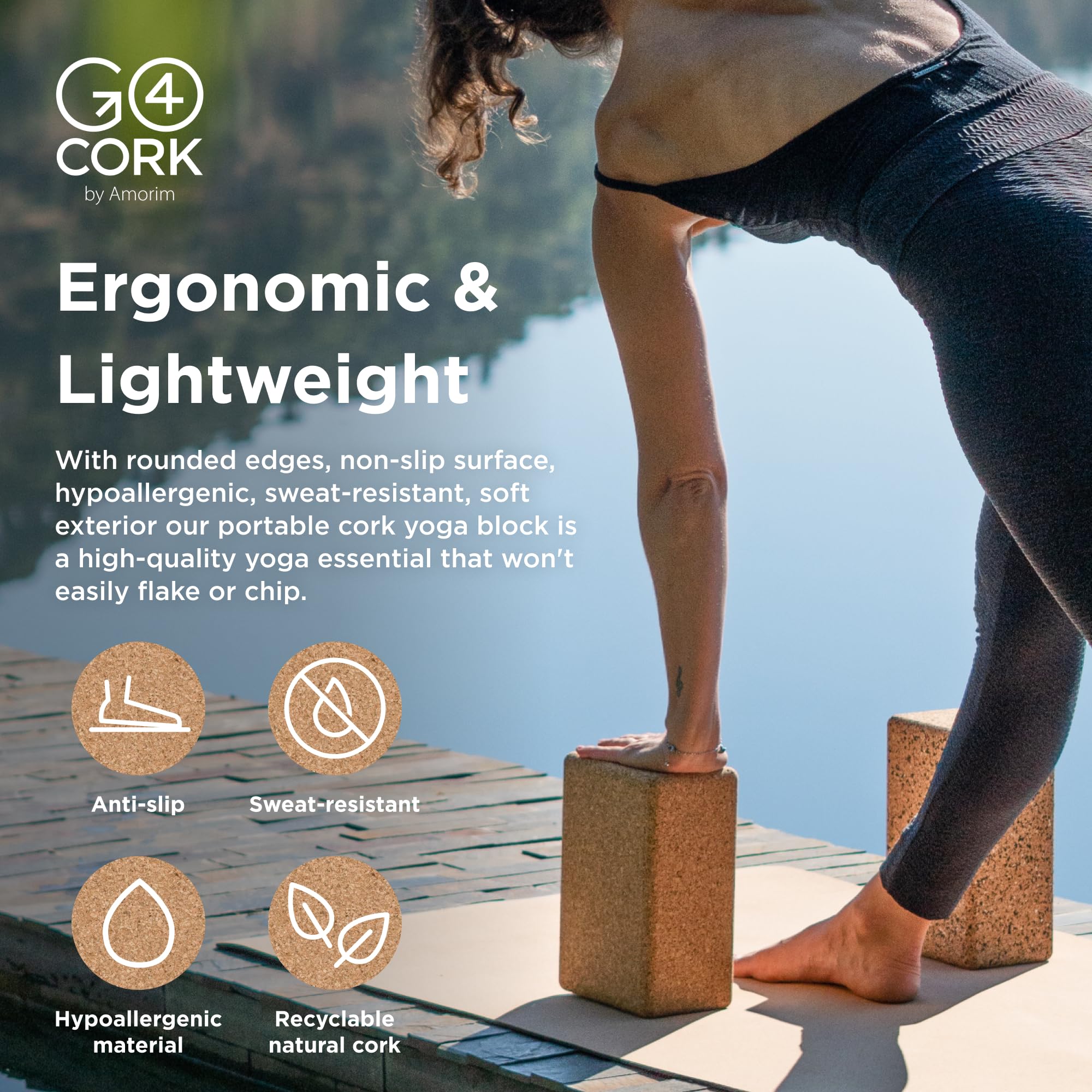 Cork Yoga Block Set for Yoga and Pilates