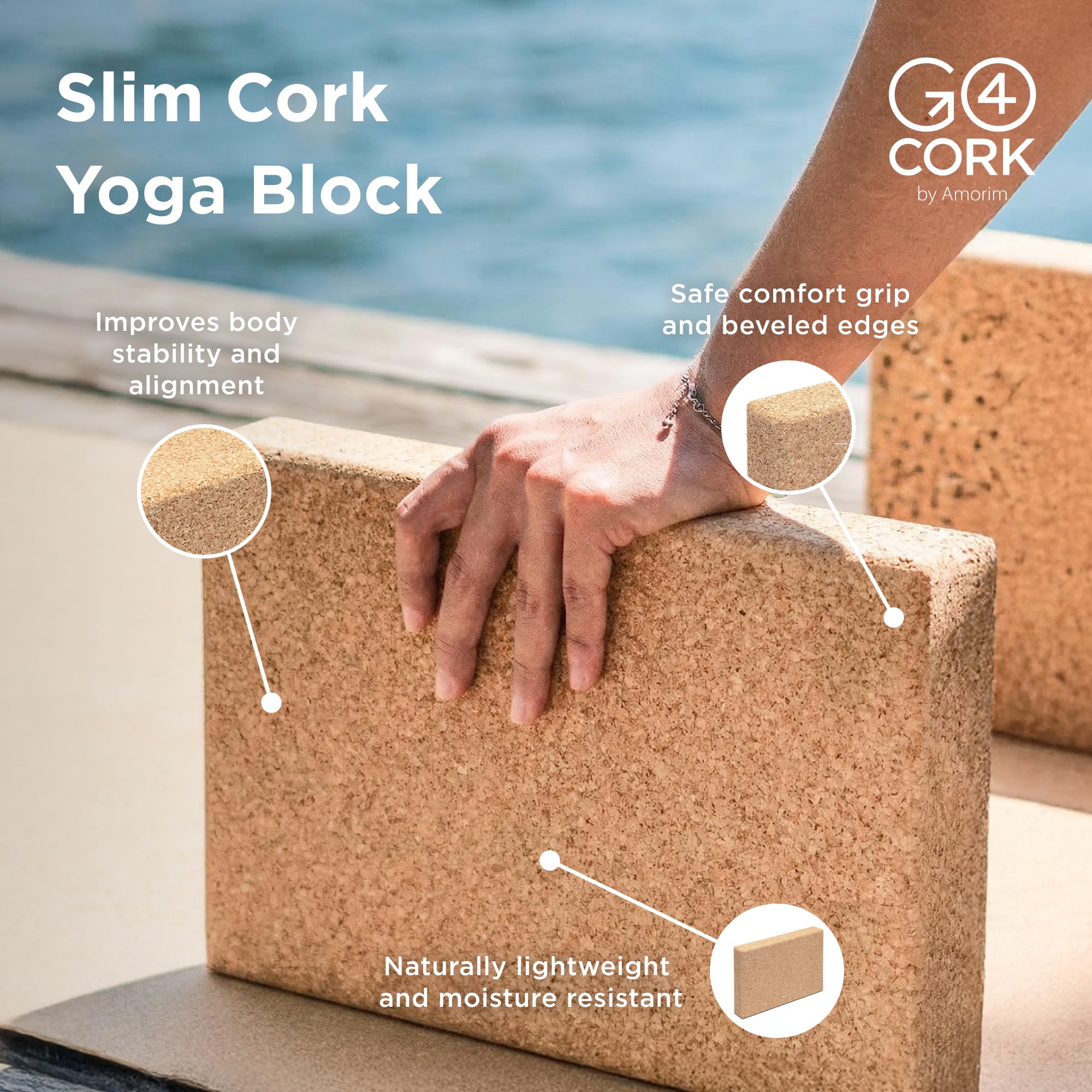 Cork Yoga Block Set for Yoga and Pilates