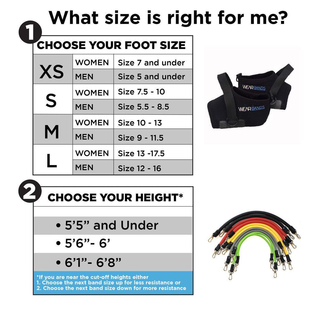 WearBands 5-Level Resistance Bands Training System for Sports & Fitness Training