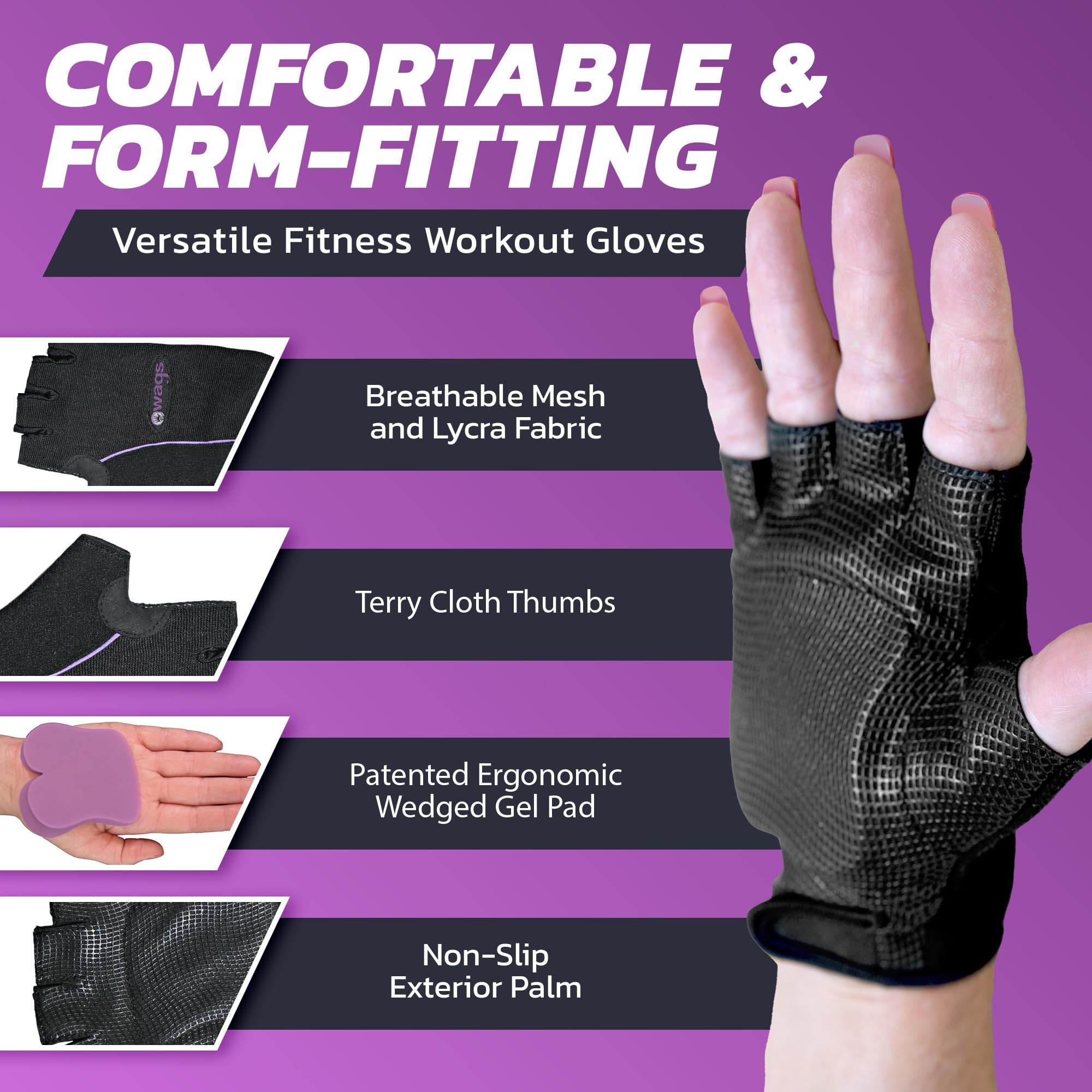 Fitness Gloves with Wrist Support for Strength Training