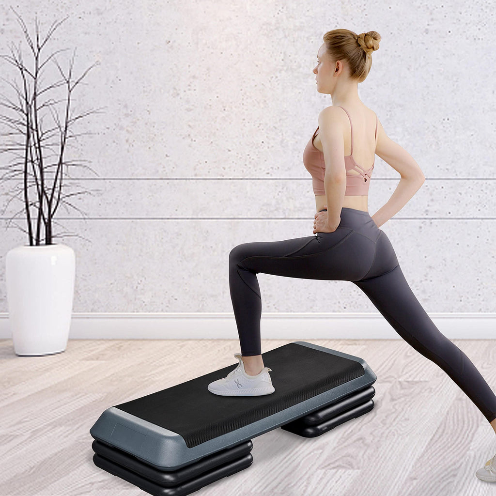 Yaheetech 43in Aerobic Step Platform, 3-Level Adjustable Workout Bench